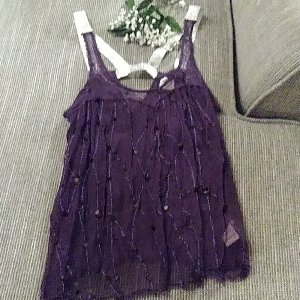 Intimates shear purple with Seguin & silver straps